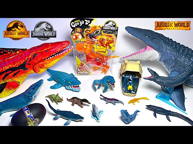 NEW Jurassic World Dinosaurs! Goo-Jit-Zu T-Rex, Carnotaurus, Mosasaurus, Giganotosaurus, Velocirapto