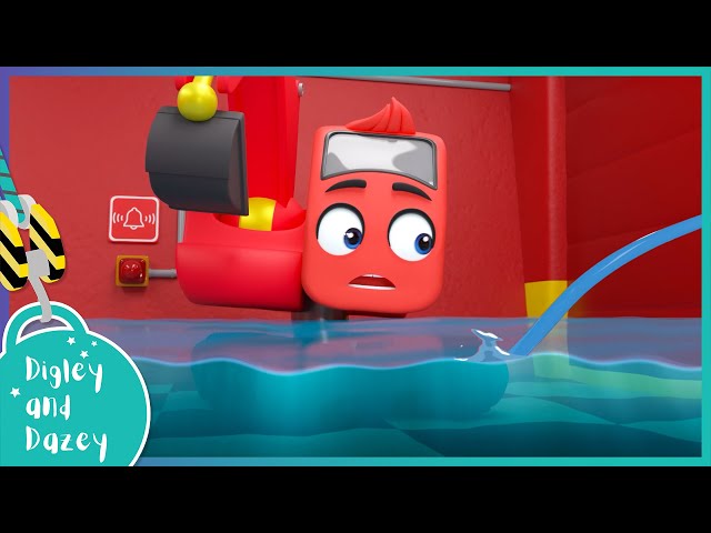 🚧 Fire Station Flood! 🚜 | Digley and Dazey | Construction Truck Songs/Cartoons for Kids