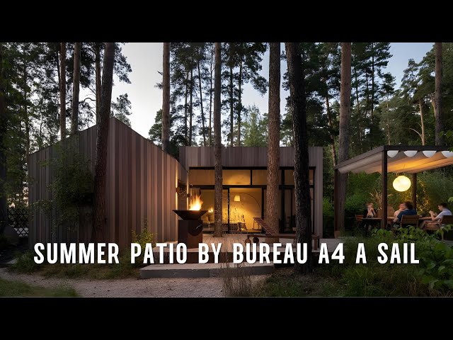 Summer Patio: Modern Natural Wooden House Architecture by Bureau A4 A Sail