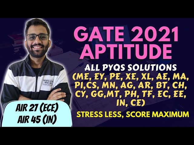 GATE 2021 APTITUDE PYQS || All Branches || PrepFusion || GATE 2024