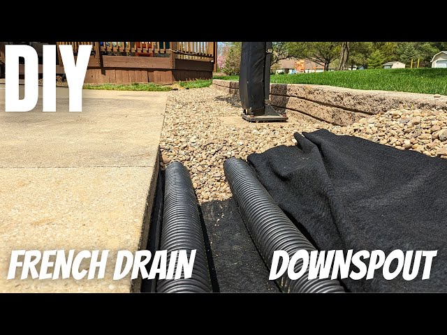 DIY French Drain & Downspout | River Rock | Patio & Yard Drainage Solution