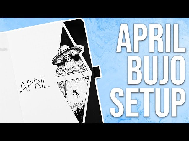 April Bullet Journal Setup 💜 Alien abduction theme