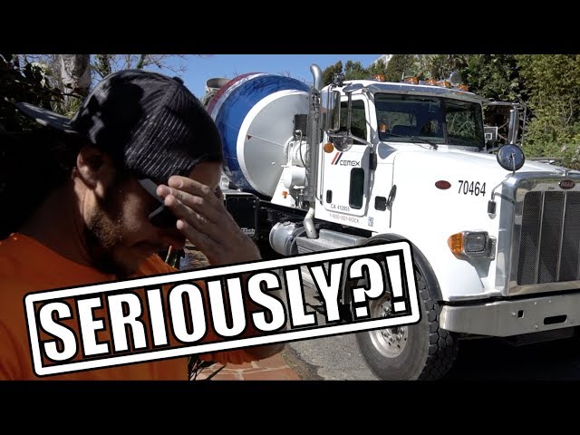 2 CONCRETE TRUCKS HIT 2 CARS AT THE SAME TIME!