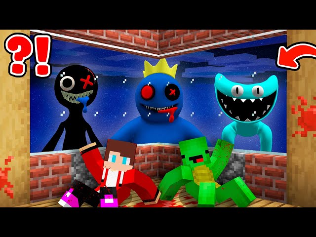 Why RAINBOW FRIENDS FAMILY attack house JJ and Mikey at night! Challenge from Maizen!