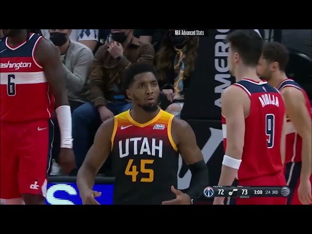 Donovan Mitchell 32 pts 4 threes 5 asts vs Wizards
