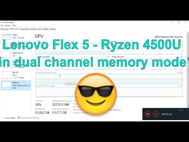 LENOVO FLEX 5 - Ryzen 4500U - Dual Channel Memory mode?