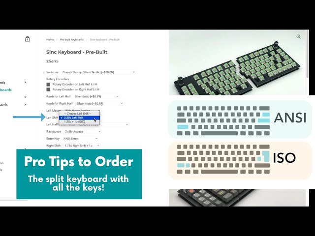 Sinc Pre-Built Keyboard Options Selection Guide