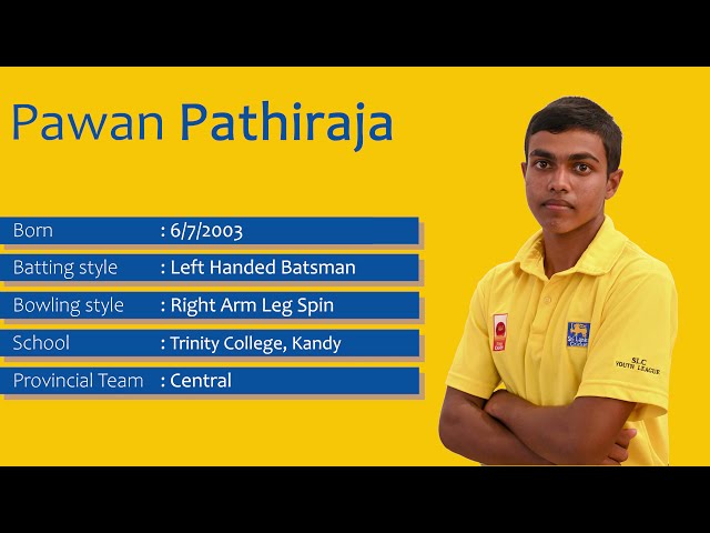 Get to Know | Pawan Pathiraja | Sri Lanka Under 19