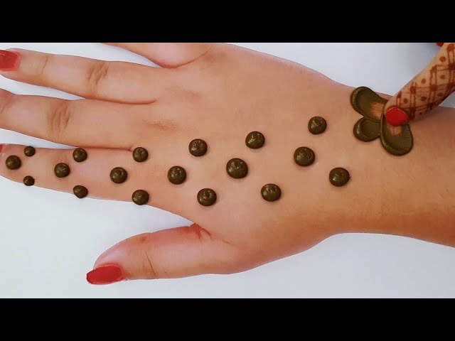 Dot Mehndi Design for backhand by Finger | Gol Tikki Henna Mehndi Designs | Mehndi Design Trick