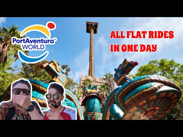 RIDING ALL FLAT RIDES IN 1 DAY AT PORTAVENTURA WORLD | SALOU, SPAIN | AXL AND SEAN