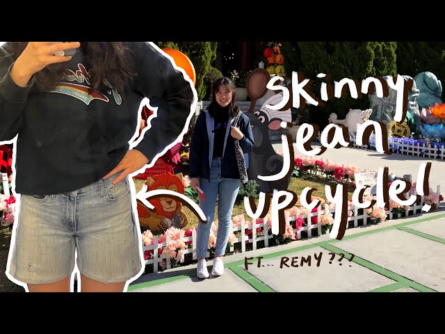 how to turn skinny jeans into wide leg shorts! (thrift flip/upcycle!)