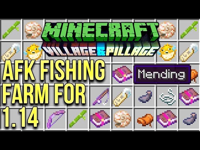 Minecraft 1.14 AFK Fishing Farm Tutorial (Clicker Included) For The Village And Pillage Update
