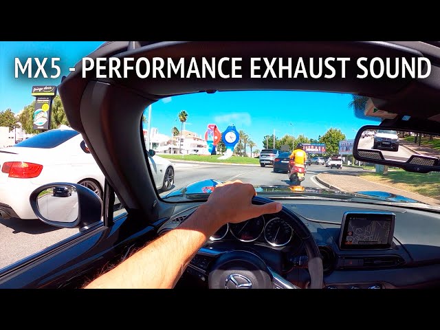 Mazda MX5 Miata Performance Exhaust Sound - Slow POV Drive Albufeira Portugal