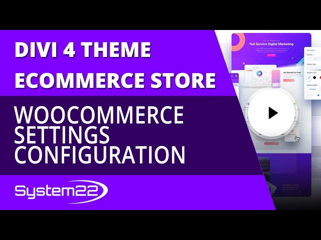 Divi 4 Ecommerce Store Woocommerce Settings Configuration 👈