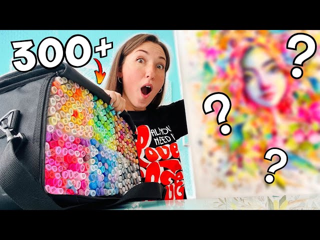 320 MARKER CHALLENGE Using EVERY COLOR! + Ohuhu Giveaway