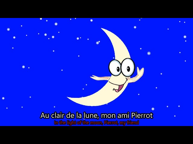 ♫ Au Clair de la Lune ♫ Nursery Rhyme in French ♫ Comptine en Français ♫