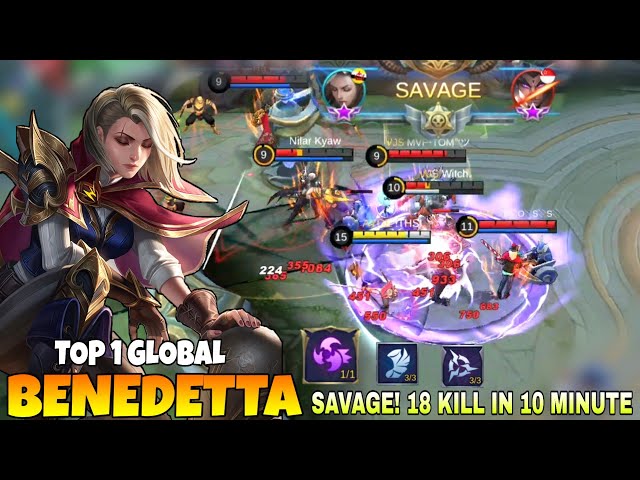 SAVAGE! 18 KILL With No Mercy! Top 1 Global Benedetta Best Build 2020 by !THS! | Mobile Legends