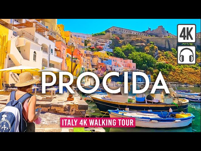 Procida 4K Walking Tour (Italy) - Peaceful morning walk - Captions & Immersive Sound [4K UHD/60fps]