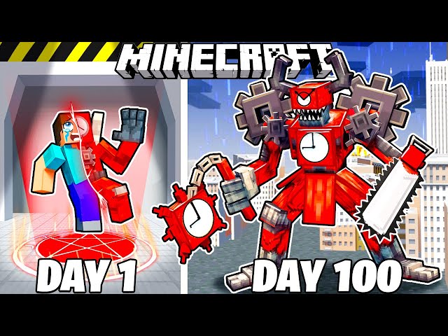 I Survived 100 Days as EVIL CLOCKMAN in Minecraft!