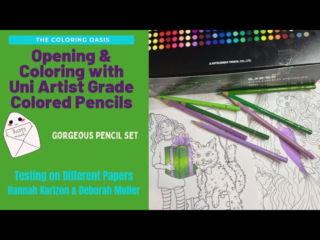 Box Opening Testing and Reviewing Uni Mitsubishi Artist Professional Colored Pencils | Testing Paper