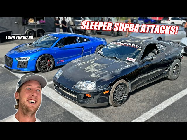 The Rat Rod Supra RETURNS... Destroying Exotic Cars at the Drag Strip!!!