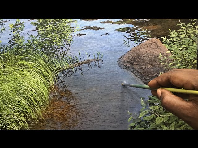 How To Painting Water Details With Acrylic | Time Lapes | #77