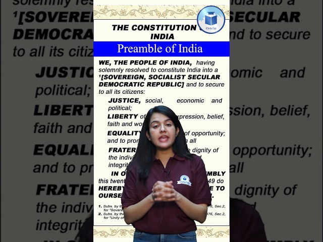 Preamble to the Constitution of India | Daily GK Update | Preamble of Indian Constitution - #shorts