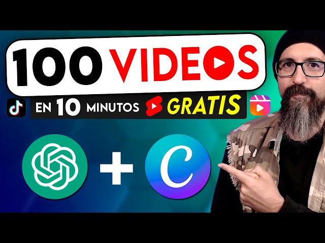 Crea 100 VIDEOS en 10 MINUTOS con ChatGPT + Canva [ GRATIS ] Para YT Shorts, Tik Tok, Reels.. con IA