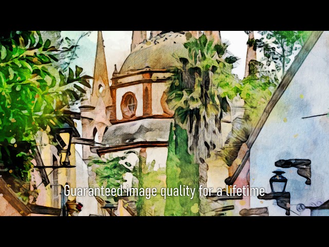 Premium Handmade Art Print "Streets of San Miguel de Allende in Watercolors" by Dreamframer Art