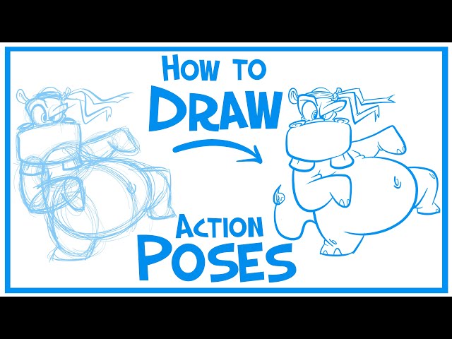 Let's Draw Action Poses: Cartoon Karate Hippo Pt. 1