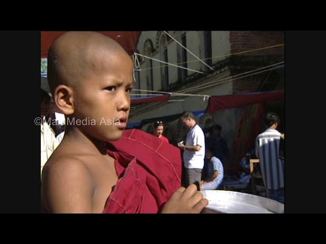 Burma Buddhist Monks with Alms Part 1