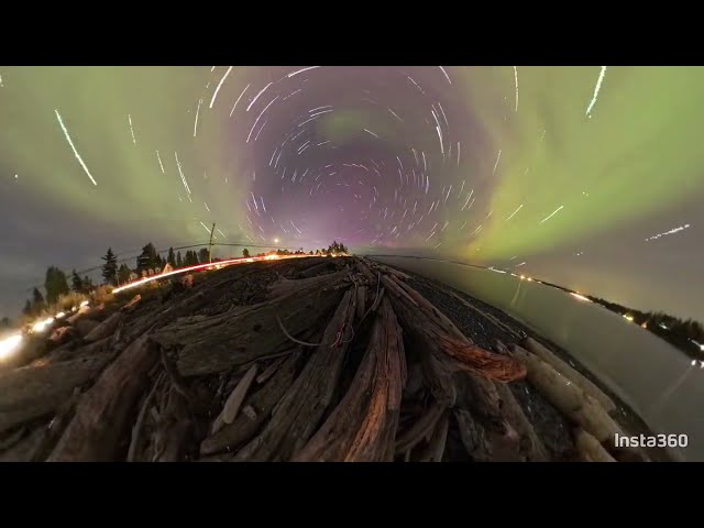 Northern Lights aka Aurora Borealis in Campbell River BC Canada Insta360 X4 Starlapse