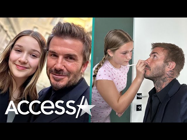 David Beckham’s Daughter Harper Does His Makeup