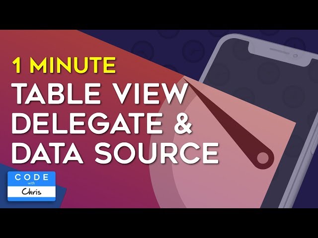 How To Set The Delegate & Data Source of a Tableview (UITableView) in One Minute