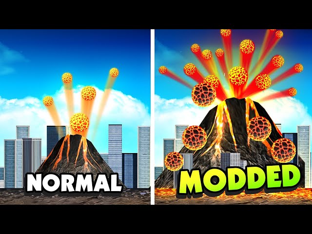 SOLAR SMASHING the EARTH With a Modded Volcano - City Smash