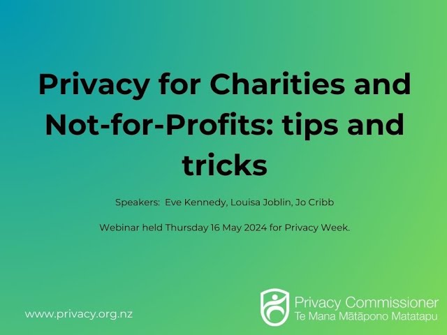 Privacy for Charities and Not-for-Profits: tips and tricks