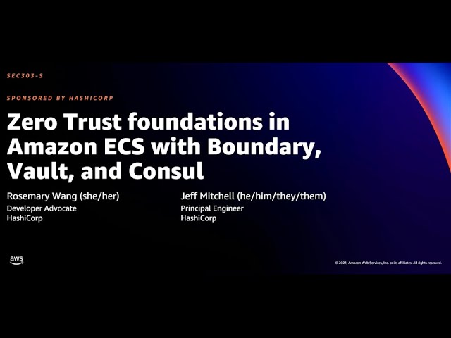 AWS re:Invent 2021 - Zero Trust foundations in Amazon ECS with Boundary, Vault, and Consul