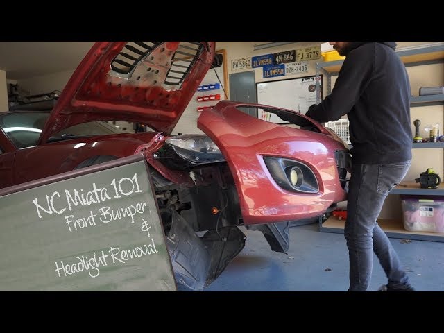 NC Miata 101 | How to Remove Front Bumper and Headlights / Bulbs