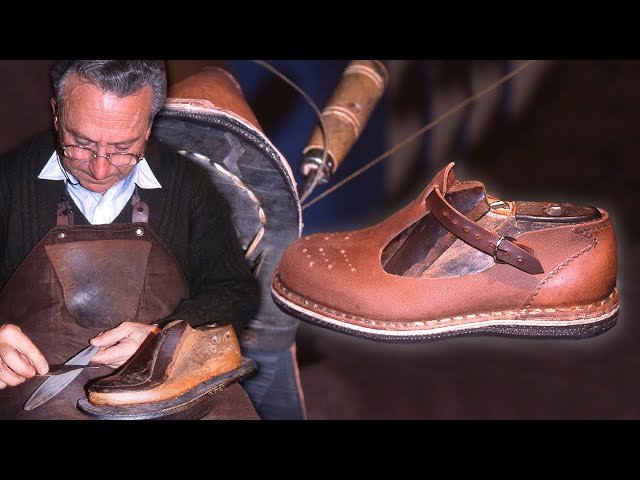 LEATHER SANDALS made by hand with tools of yesteryear. The shoemaker's trade