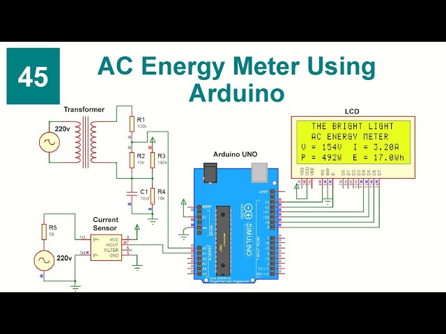 AC Energy Meter Using Arduino With Code and Circuit || Proteus Simulation