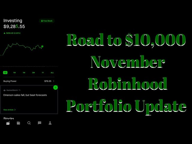 Robinhood Road to $10,000 | November Portfolio Update