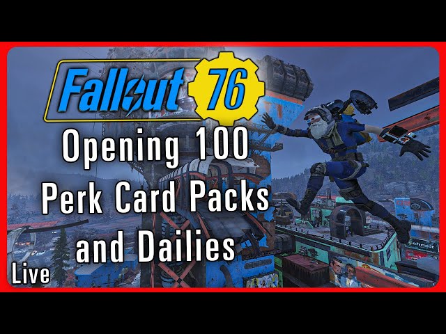 🔴Opening Up 100 Perk Card Packs To Hunt Animated Cards In Fallout 76