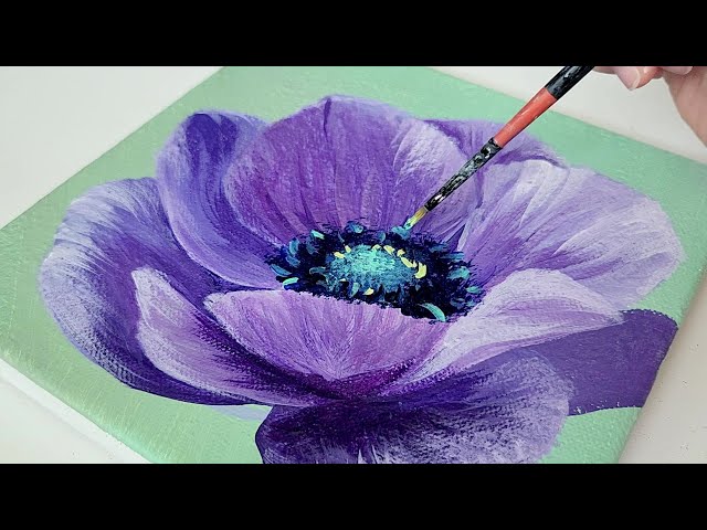 How to Draw Purple Flower / Acrylic Painting Tutorial