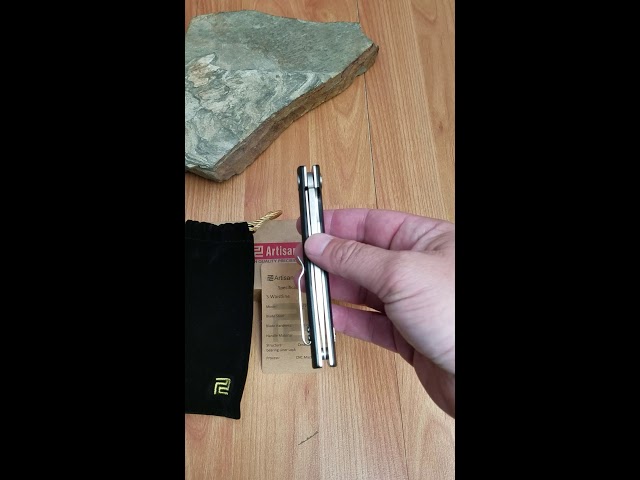 ARTISAN WAISTLINE LINERLOCK BLACK HANDLE FOLDING KNIFE 1805PBKC
