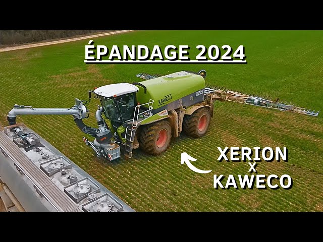 🤩 SPREADING 2024 : CLAAS XERION 4200 SADDLETRAC & KAWECO 😎💨 !