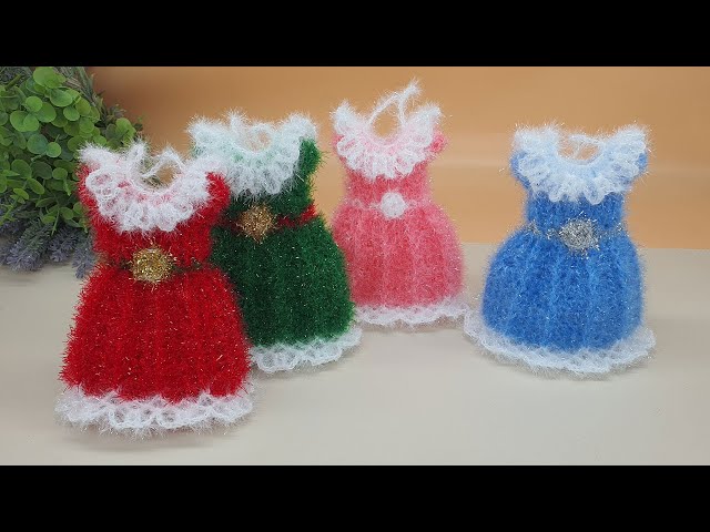 [수세미코바늘] 풍성한 원피스 수세미 뜨기  Crochet Dish Scrubby / Doll clothes crochet