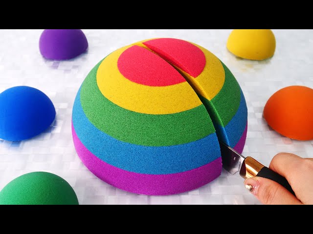 Satisfying Video l Kinetic Sand Planet Cake Cutting ASMR RainbowToyTocToc