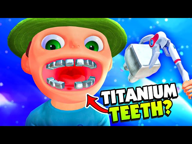 Putting PURE TITANIUM Teeth Into This Mans Mouth! - (VR Dentist Sim)