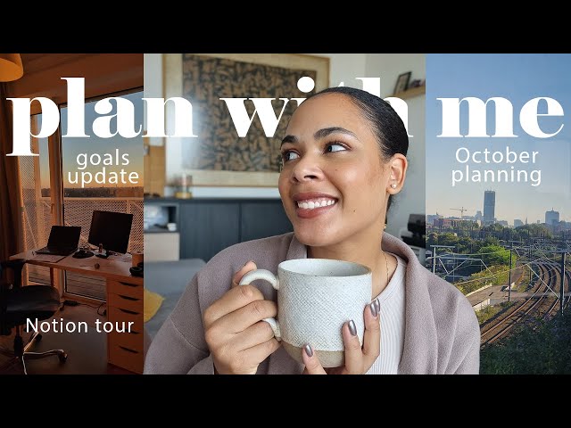 Plan with me 🍂 October | goals check-in, monthly reflection, book chats, notion tour