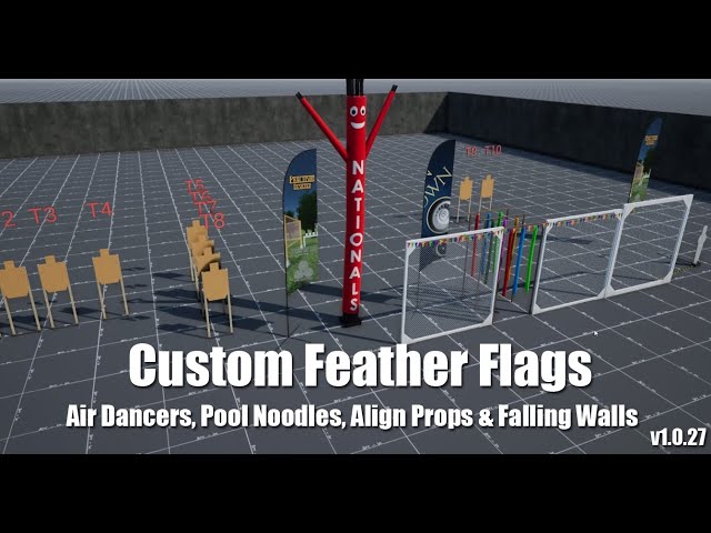 Practisim Designer Patch 27 - Feather Flag, Air Dancer, Falling Wall, Align Props & Window Settings